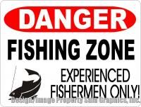 Danger Fishing Zone Sign Fish Fisherman Fishermen Fish