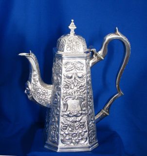 Irish Antique Silver Coffee Pot William Nowlan Dublin 1831