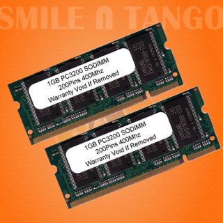 2GB 2 x 1GB PC3200 DDR 400MHz 400 SODIMM Laptop Memory