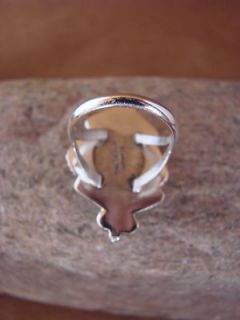 Navajo Indian Sterling Silver White Buffalo Turquoise Ring Size 7