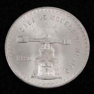 1980 Casa de Moneda Mexico 1 Troy oz Fine Silver Plata Pura Onza 1 08