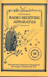 Lot of 2 de Forest Radio Catalogs . . Radio Apparatus D . Interpanel