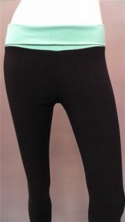  Womens XS Comfort Stretch Yoga Pants Slim Fit Black Solid