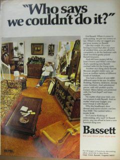  1973 Bassett Furniture Ad Home Decorating Nice