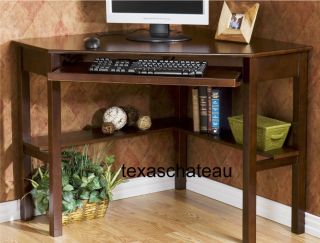  Style Decor Dark Wood Corner Desk Computer Office Furniture New