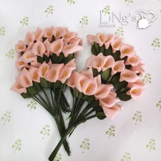 120 Pieces Peach Mini Calla Lily Flower Wedding Favor Decoration