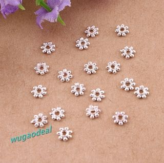  Pcs Silver Plated Beautiful Lovely Fresh Daisy Spacer Bead 4mm