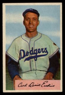 1954 Bowman # 10 Carl Erskine   Deans Cards 6 EX MT   B54B 00 0582