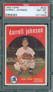 1959 Topps Baseball 533 Darrell Johnson PSA 8