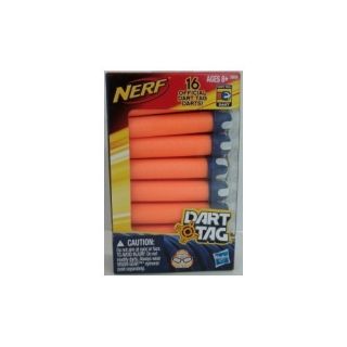 nerf dart tag refill pack 16 darts blue tips whistle