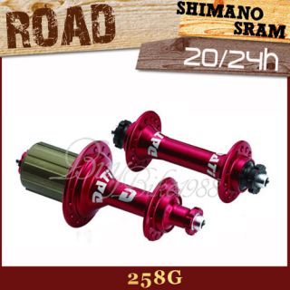 258G Shimano 20H 24H Red Dati Road Bike Super Light Bearing Hub Hebset