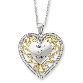 Sterling Expressions Maid of Honor 18 Heart Necklace