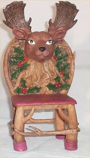 Deer Chair Figurine Holiday Decoration Lodge Cabin Country Decor New