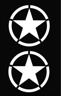 This decal kit contains 2 10 inch Star decals.(White the black is the