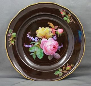 Meissen Porcelain Braunsdorf Style Cabinet Plate with Roses