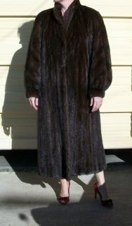 David Green Natural Female Mahogany Mink Fur Coat Size 8 10