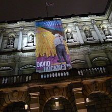 banner outside the royal academy in 2012 during hockney s a bigger