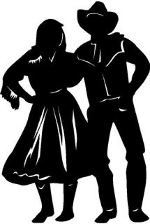 Country Dancers Male Female Vinyl Decal Sticker Car Truck Signs Window