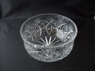 star of david clear cut glass design serving bowl