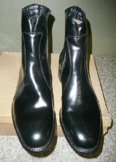 Vtg Black Leather Ankle Half Boots Motorcycle Dress Cowboy Shoes 11 D