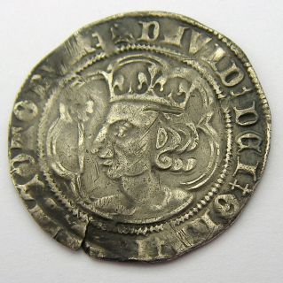 Scotland David II Hammered Silver Groat Edinburgh Mint