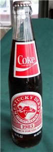1983 Kentucky Derby Coke Bottle Sunnys Halo Coca Cola