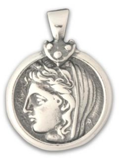 Greek Coin Silver Pendant Goddess Demeter Delphi Stater