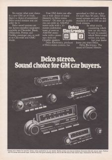 1975 Delco Electronics Car Stereo Vintage Print Ad