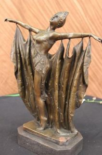 Demeter Chiparus Semiramis Art Deco Bronze Marble Base Signed Bronze