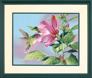Paint by Number Kit Paintworks Hibiscus and Hummingbird 14x11