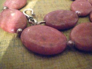 rhodonite necklace w pearls sterling silver