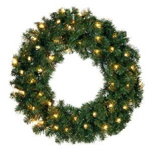 Danson Decor 24 Noble Pine Wreath with 220 Tips and 35 Lights X85975