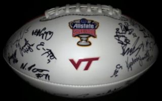 2011 Virginia Tech Hokies team signed Sugar Bowl football  PROOF 30