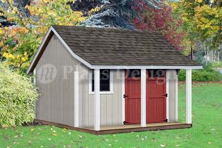 12 x 12 Backyard Storage Shed with Porch Plans P81212 Free Material