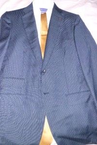 3KNWT ISAIA 41 EU51 L Navy Broken Pinstripes Mens 2 Button Canvassed