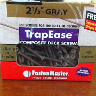 FastenMaster Trapease Gray 2 1 2 Composite Deck Screws Qty 325