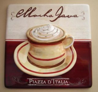 3D Mocha Java Ceramic Wall Decor Coffee Sign Plaque Nice