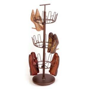  metallic bronze show rack provides 3 vertically adjustable racks