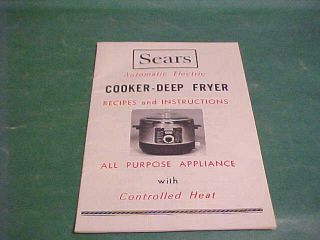 Vintage  Electric Cooker Deep Fryer Recipes Book