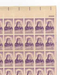 devils tower issue 3 cent mint sheet 1084