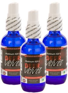 Platinum Deer Antler Velvet IGF1 Spray 3 2oz Bottles