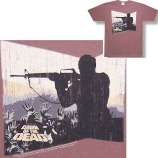 Dawn of The Dead Zombie Hands Rifle Brown T Shirt M