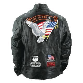 Diamond Plate Leather Motorcycle Jacket 4X