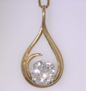 10ct Diamond Solitaire Pendant with 14k Necklace