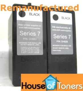  Dell DH828 High Yield Series 7 #7 Black Ink Cartridges CH883 968 966