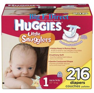 Huggies Little Snugglers Unisex Baby Diapers Newborn Size 1 2 Up to 18