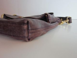 Tory Burch Purple Leather Dena Messenger Retail $365 00