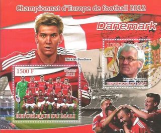 European Football 2012 Denmark National Team 2 Stamp Sheet 13H 301