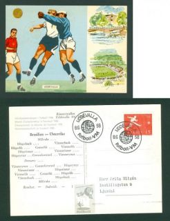 Sweden Postcard 1958 World Cup Soccer June 8 Uddevalla Stadium