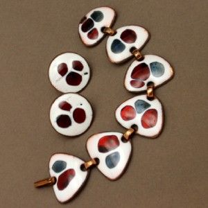 kay denning vintage enamel bracelet earrings set